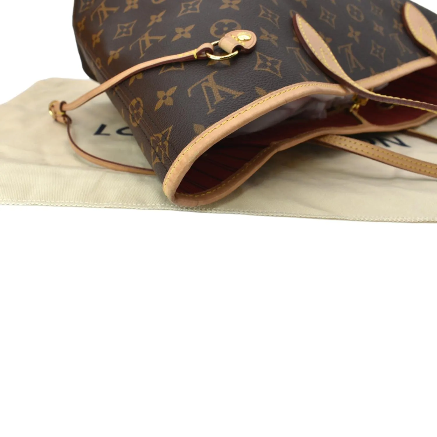 LOUIS VUITTON Neverfull MM Monogram Canvas Tote Bag Brown