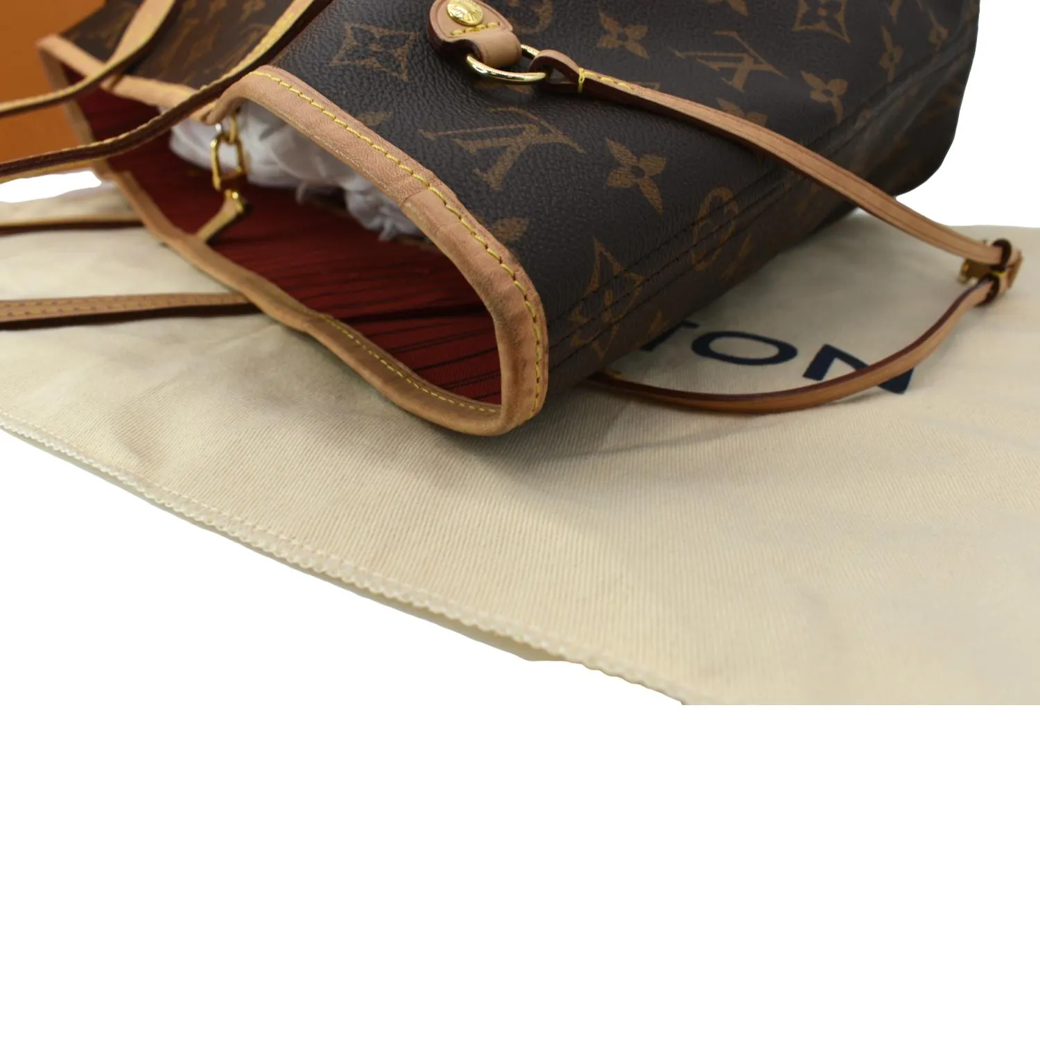 LOUIS VUITTON Neverfull MM Monogram Canvas Tote Bag Brown