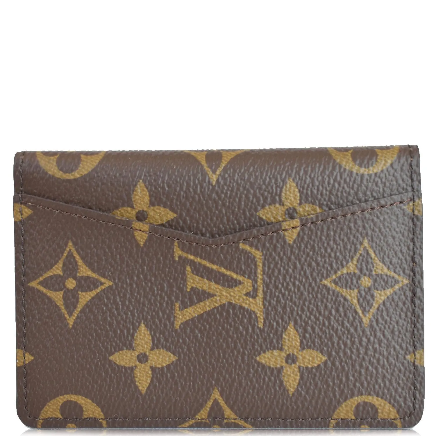 LOUIS VUITTON Pocket Organizer Monogram Canvas Wallet Brown