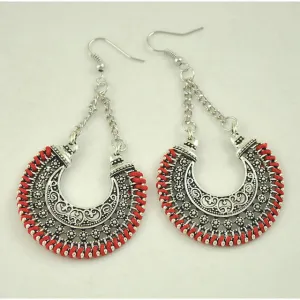LOVBEAFAS 2018 Fashion Boho Drop Earrings For Women Jewelry Vintage Silver Long Earrings Bohemian Rope Wrap Earrings bijoux