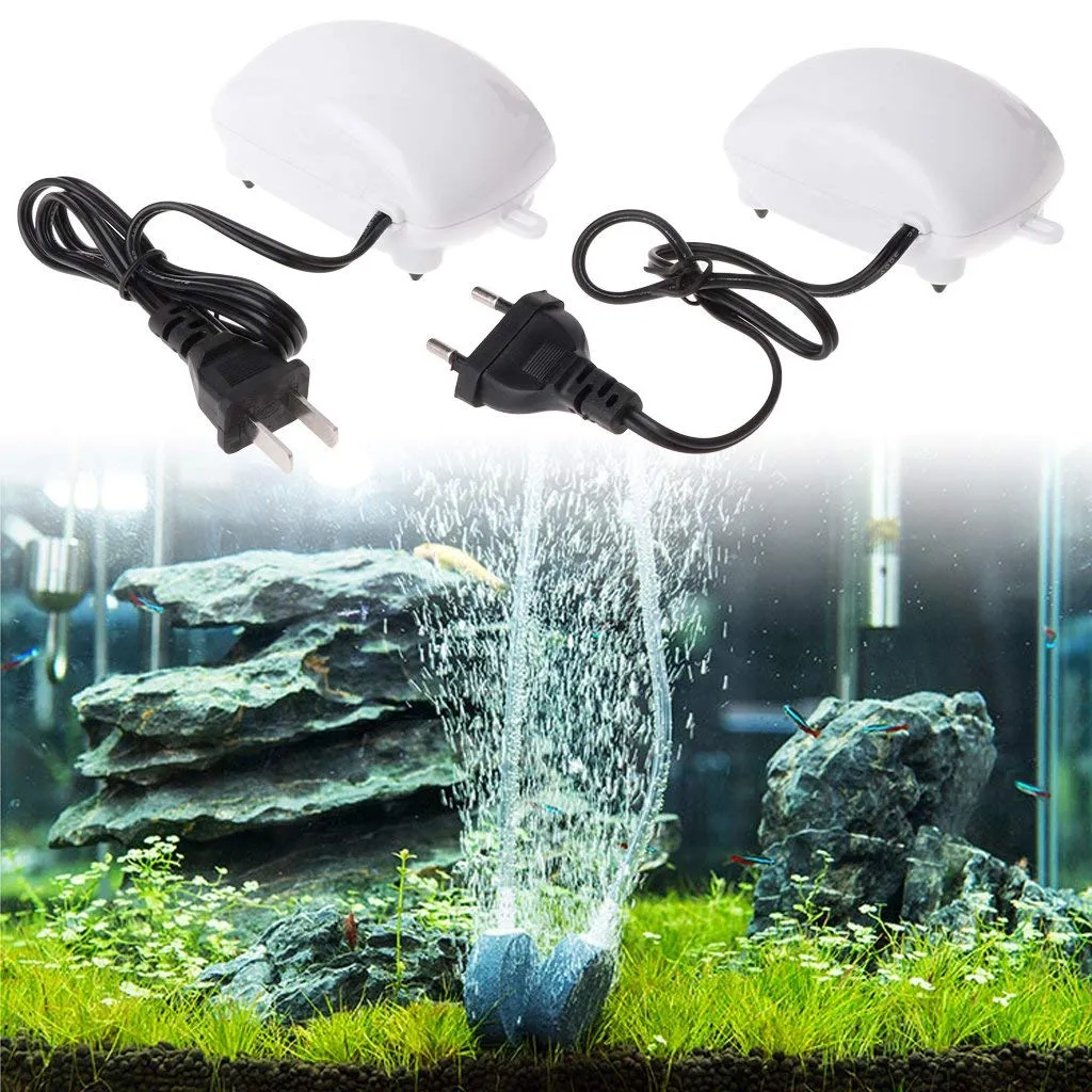 Low Noise Efficient Aquarium Oxygen Pump for Fish Tank  US standard 110v flat plug
