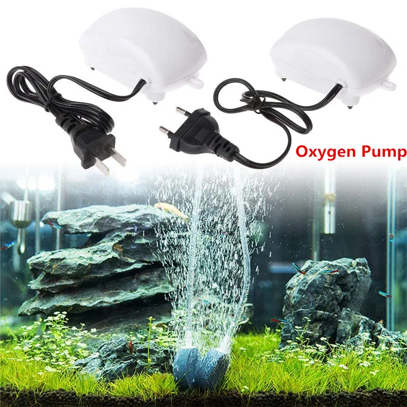 Low Noise Efficient Aquarium Oxygen Pump for Fish Tank  US standard 110v flat plug