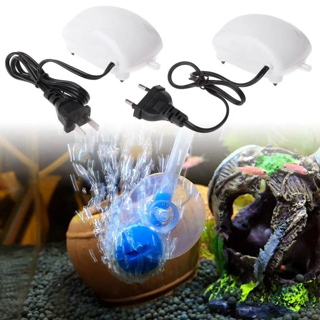 Low Noise Efficient Aquarium Oxygen Pump for Fish Tank  US standard 110v flat plug