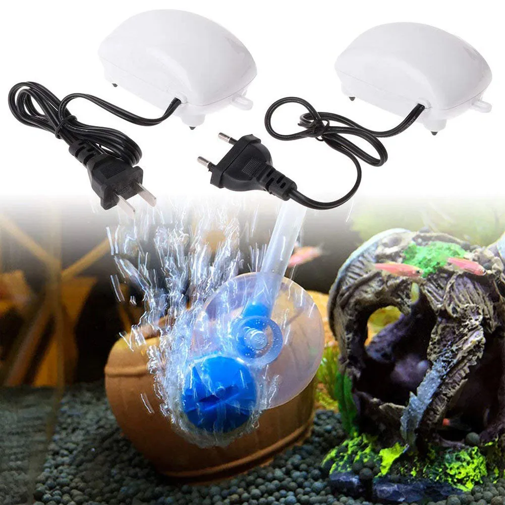 Low Noise Efficient Aquarium Oxygen Pump for Fish Tank  US standard 110v flat plug