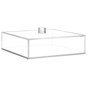 Lucite Box with White Base and Clear Lid