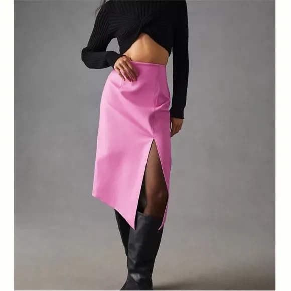 Maeve Faux Leather Midi Skirt