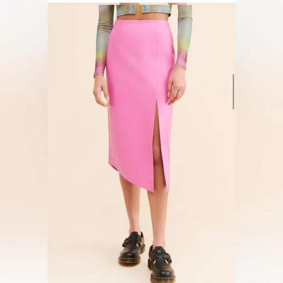 Maeve Faux Leather Midi Skirt