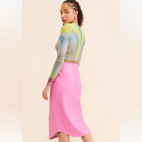 Maeve Faux Leather Midi Skirt