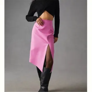 Maeve Faux Leather Midi Skirt