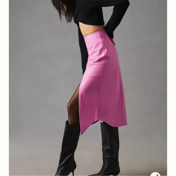 Maeve Faux Leather Midi Skirt