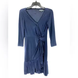 Marina Women’s Size Small Blue 3/4 Long Sleeve, Knee Length, Dress