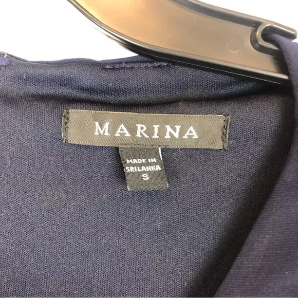 Marina Women’s Size Small Blue 3/4 Long Sleeve, Knee Length, Dress