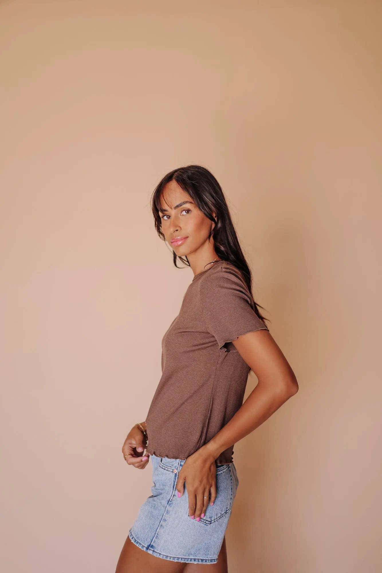 Marlee Bamboo Top in Brown