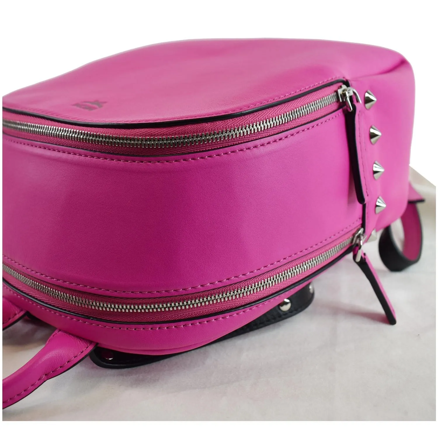MCM Mini Duchess Polke Studs Calfskin Leather Backpack Electric Pink
