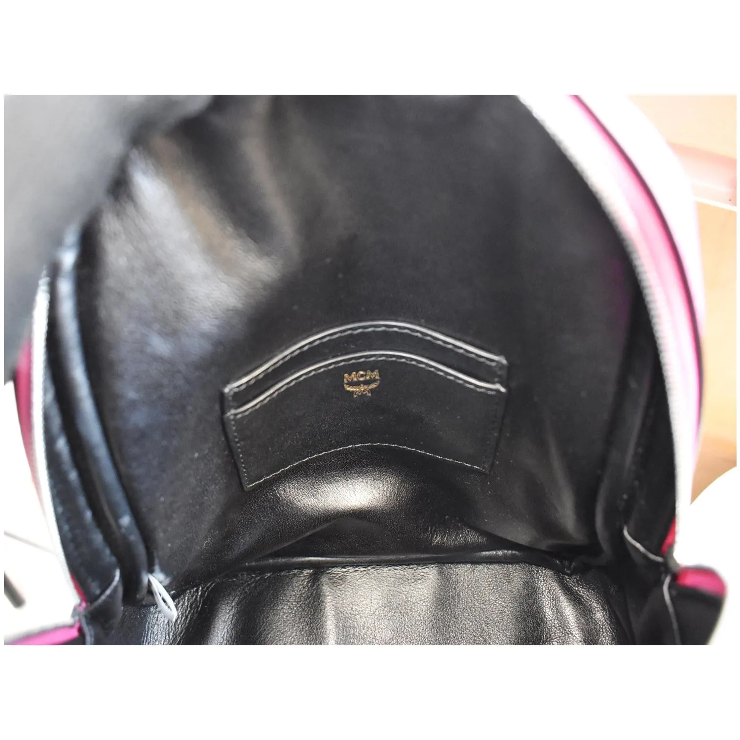 MCM Mini Duchess Polke Studs Calfskin Leather Backpack Electric Pink