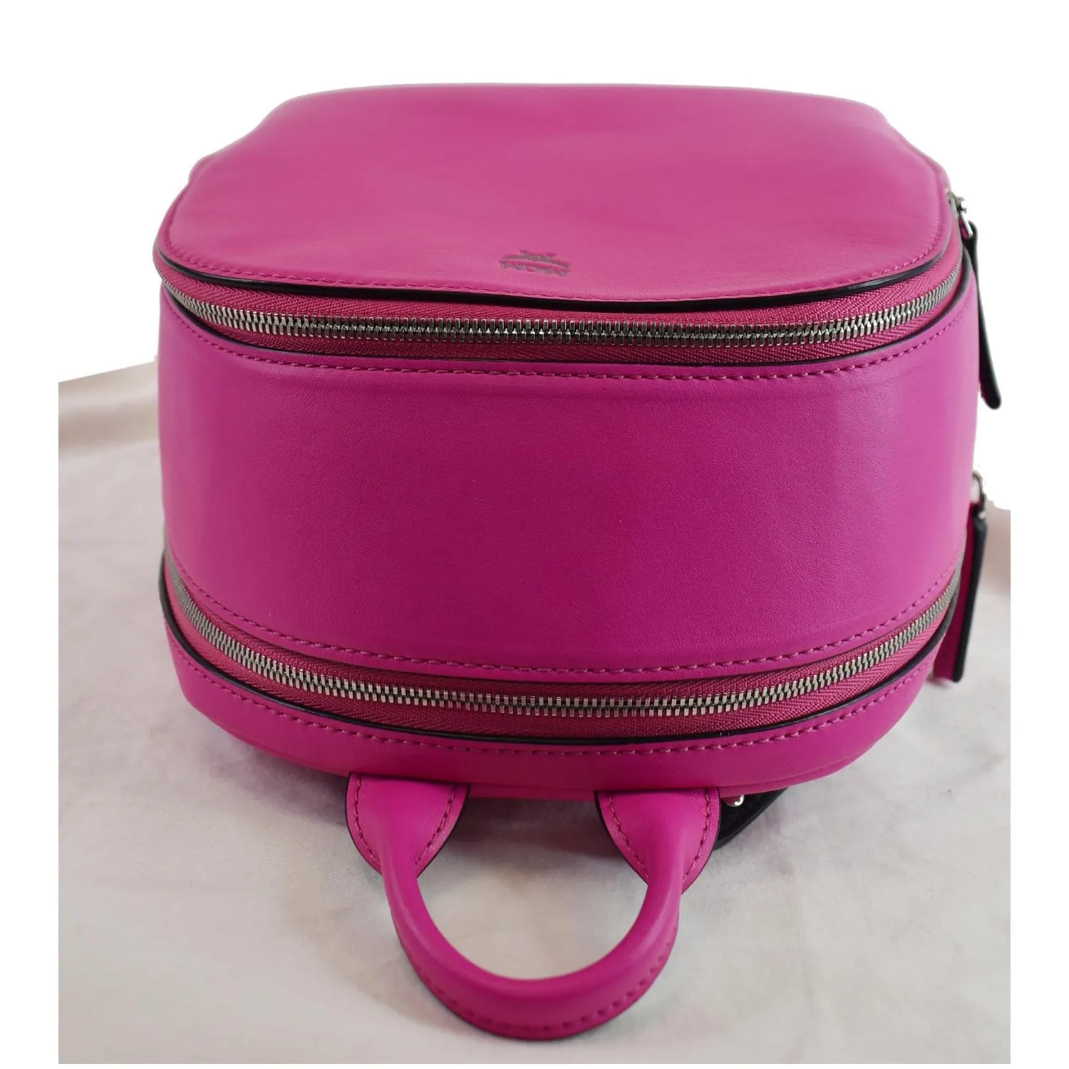 MCM Mini Duchess Polke Studs Calfskin Leather Backpack Electric Pink