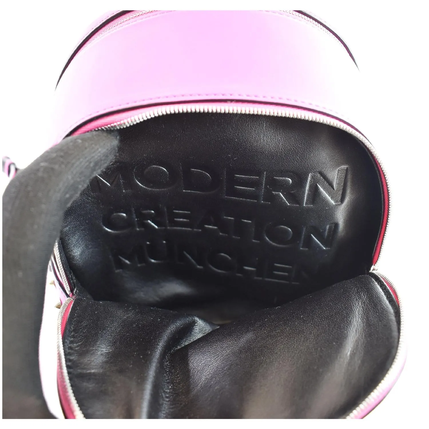 MCM Mini Duchess Polke Studs Calfskin Leather Backpack Electric Pink