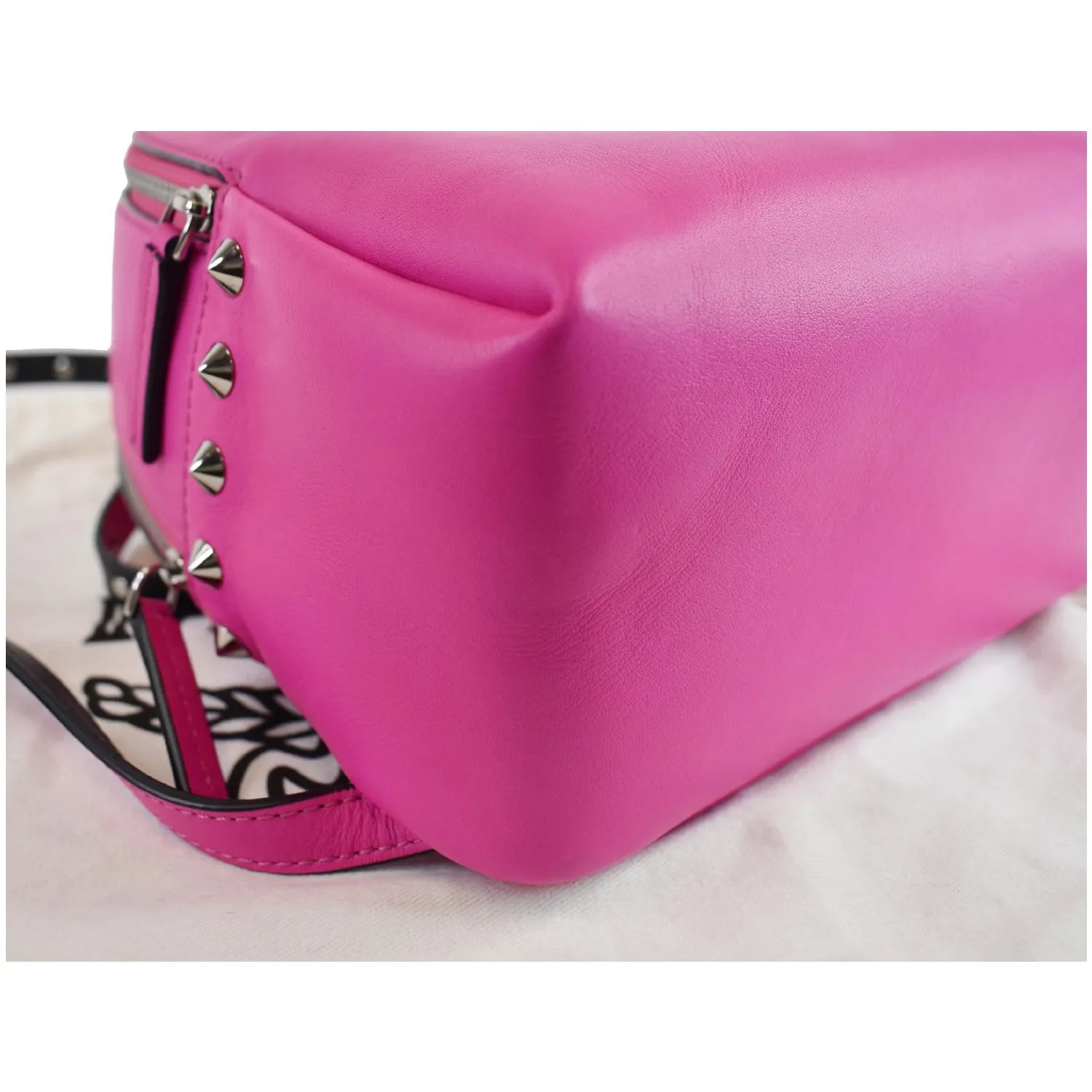 MCM Mini Duchess Polke Studs Calfskin Leather Backpack Electric Pink