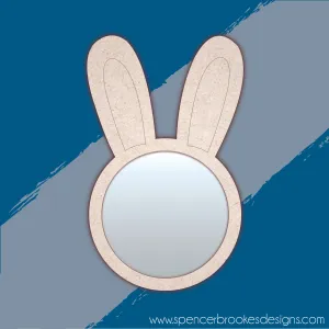 MDF and Acrylic Mirror - Round Bunny