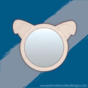 MDF and Acrylic Mirror - Round Dog