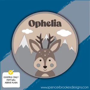 MDF Layered Name Plaque - Deer and Mountains
