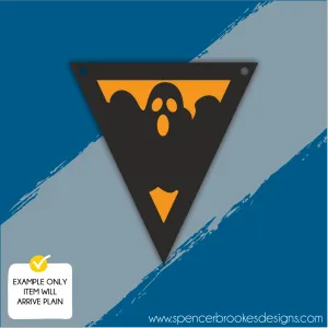 MDF Layered Triangle Halloween Flag Bunting - Ghost