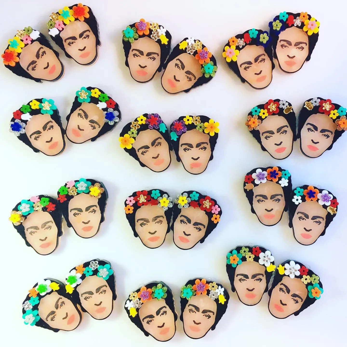 Mexican woman pendants / 12 Pieces, 50mm