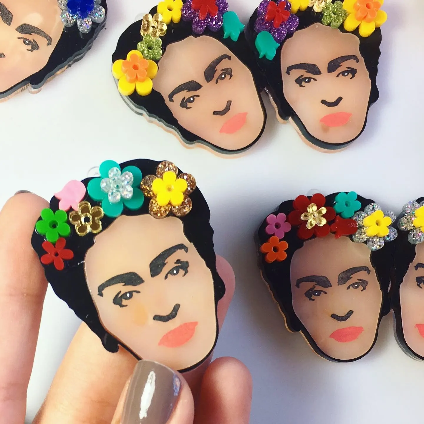 Mexican woman pendants / 12 Pieces, 50mm