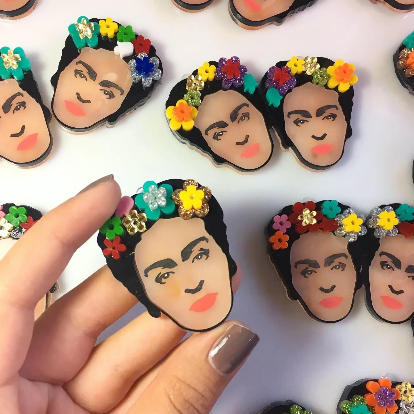 Mexican woman pendants / 12 Pieces, 50mm