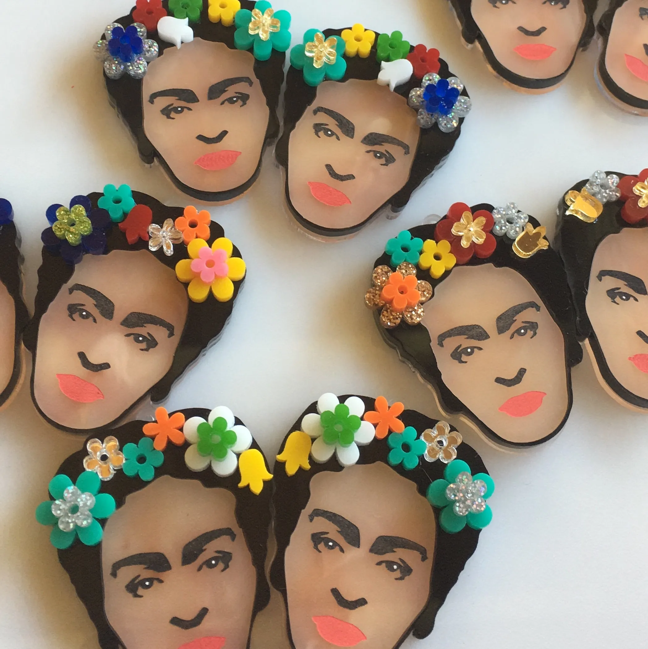 Mexican woman pendants / 12 Pieces, 50mm