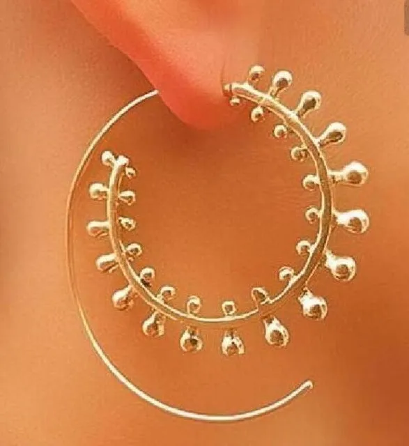 Meyfflin 8 Types Big Swirl Hoop Earrings for Women 2017 New Bohemian Geometric Earring Female Punk Round Boho Jewelry bijoux