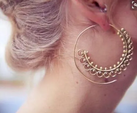 Meyfflin 8 Types Big Swirl Hoop Earrings for Women 2017 New Bohemian Geometric Earring Female Punk Round Boho Jewelry bijoux