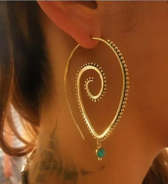 Meyfflin 8 Types Big Swirl Hoop Earrings for Women 2017 New Bohemian Geometric Earring Female Punk Round Boho Jewelry bijoux