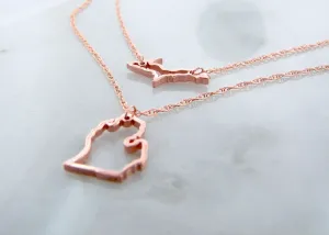Michigan Rose Gold Layered Necklace