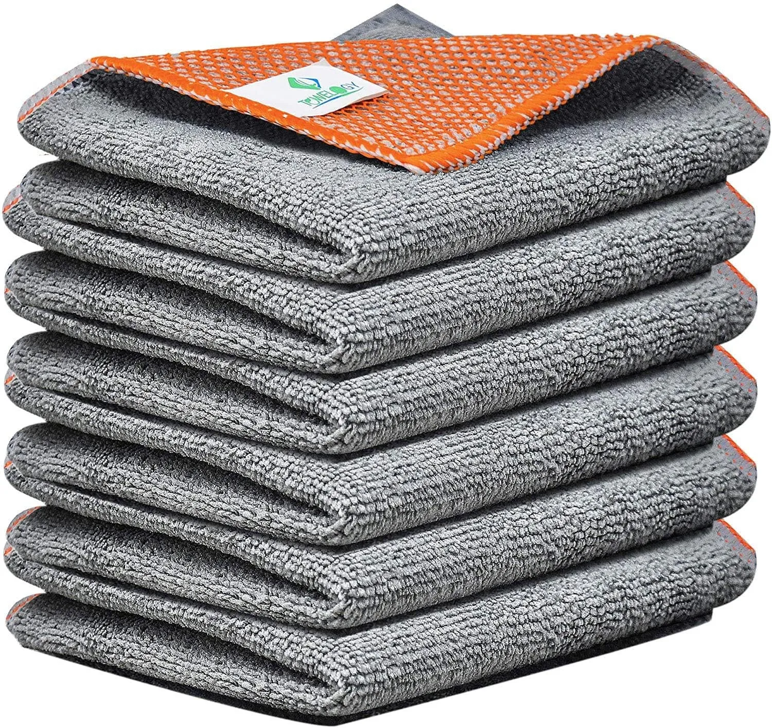 Microfibre Bird Mess Remover Scrubber Cloth Net Backing Orange Grey