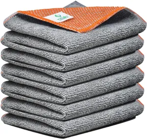 Microfibre Bird Mess Remover Scrubber Cloth Net Backing Orange Grey