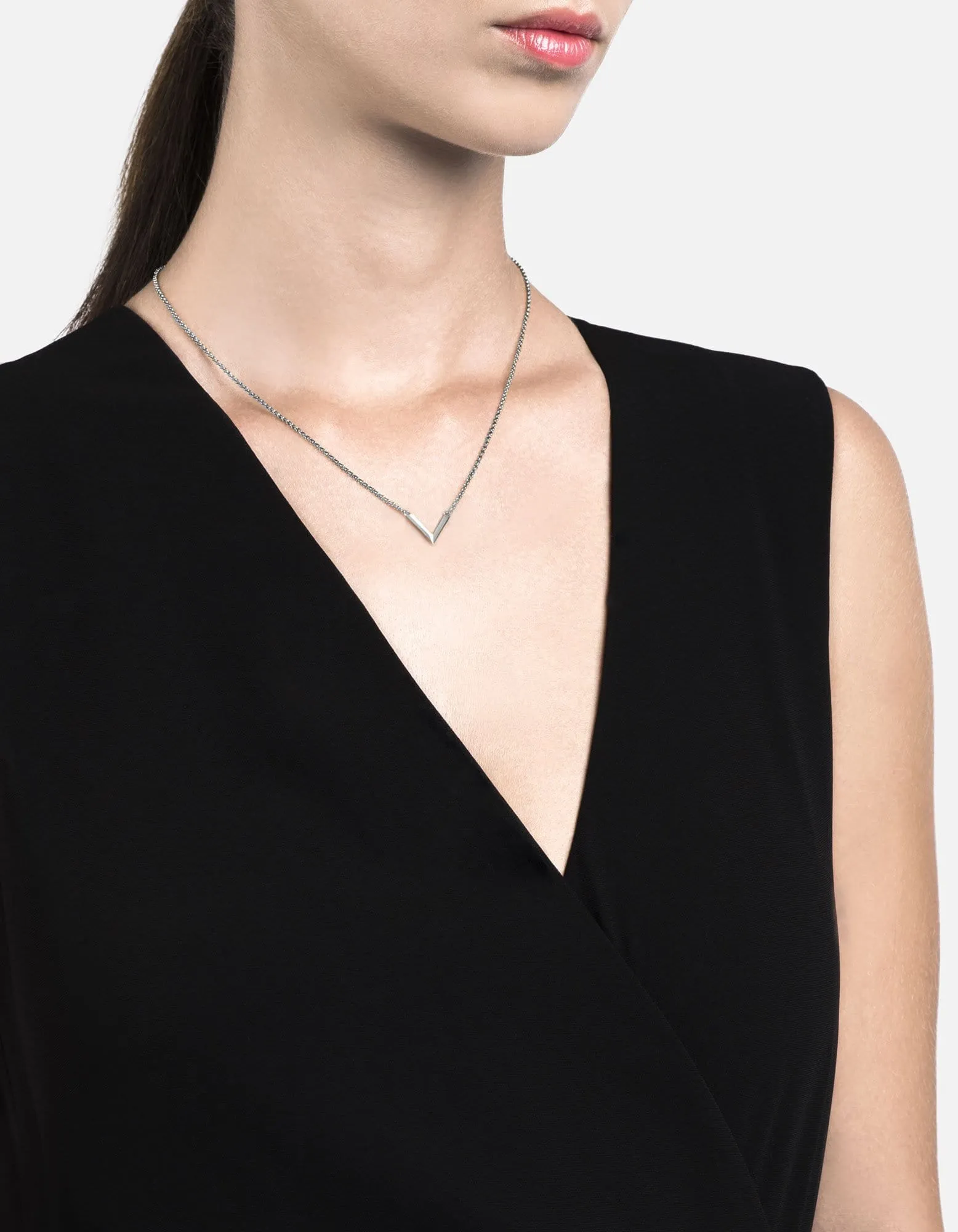 Mini Angular Necklace, Sterling Silver