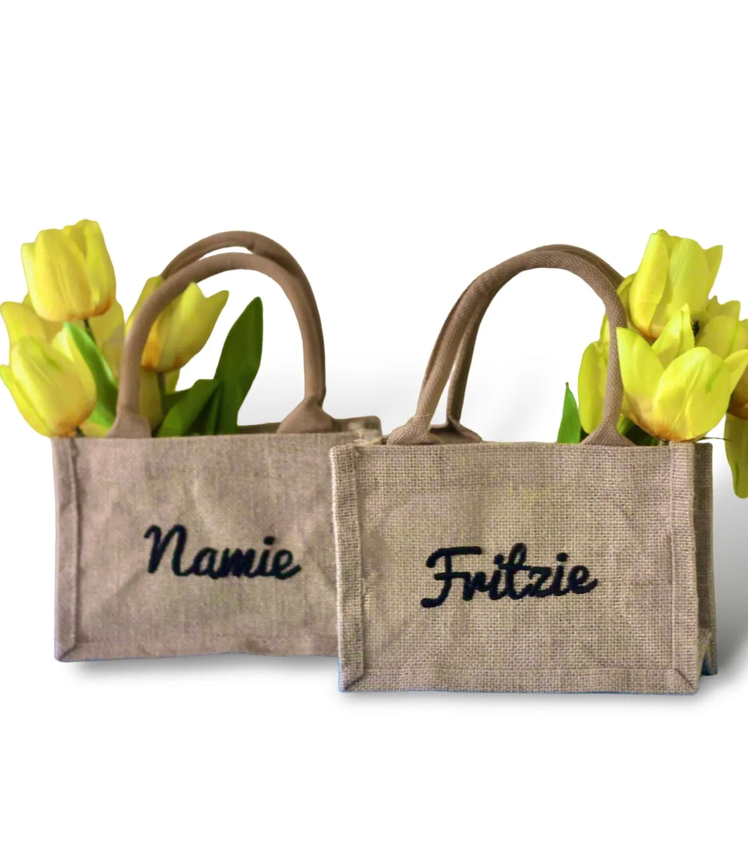Mini Embroidery Handle Tote Bag