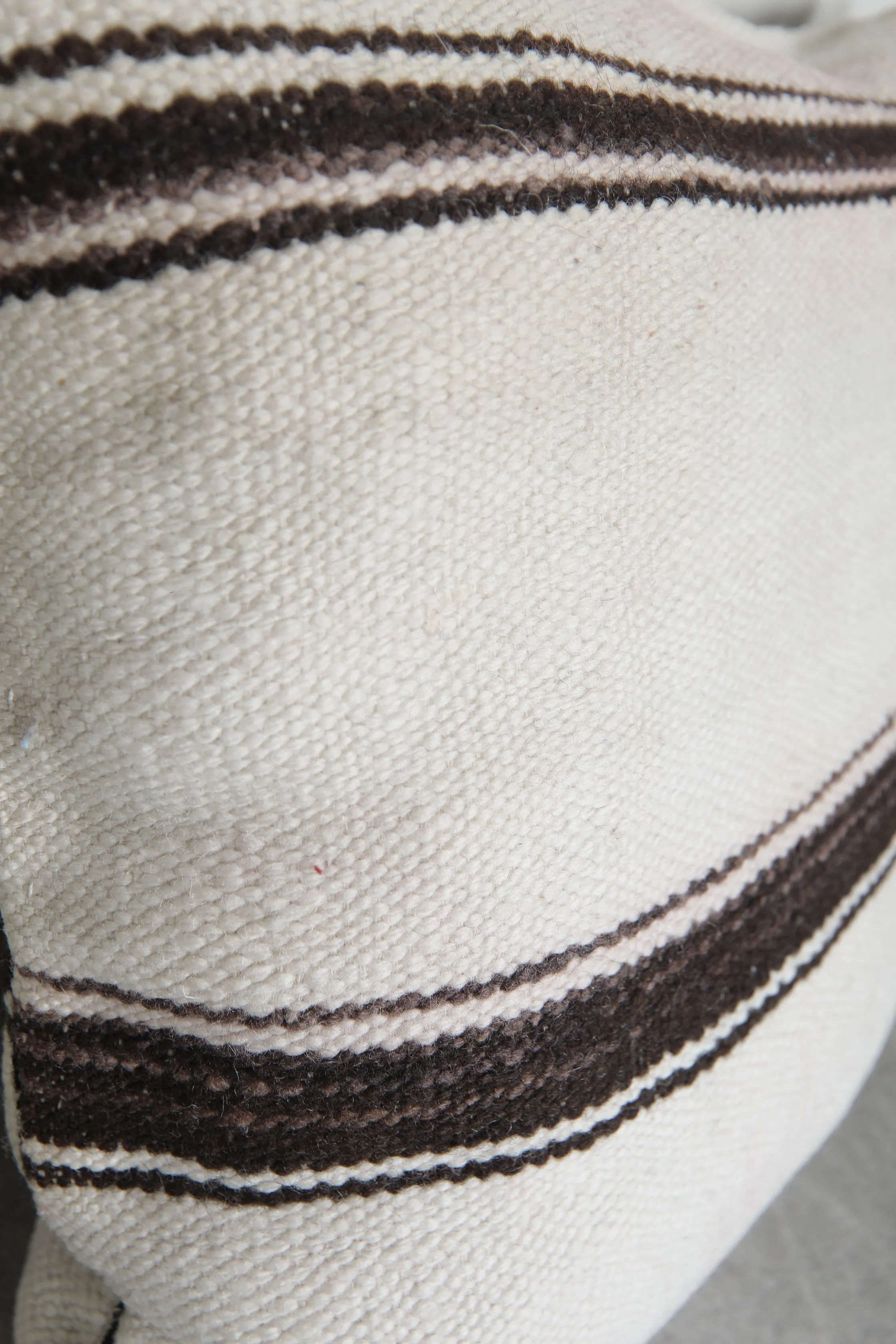 Minimalist Moroccan Pillow in Cream with Black Stripes - 16.5 x 17.3 Inches