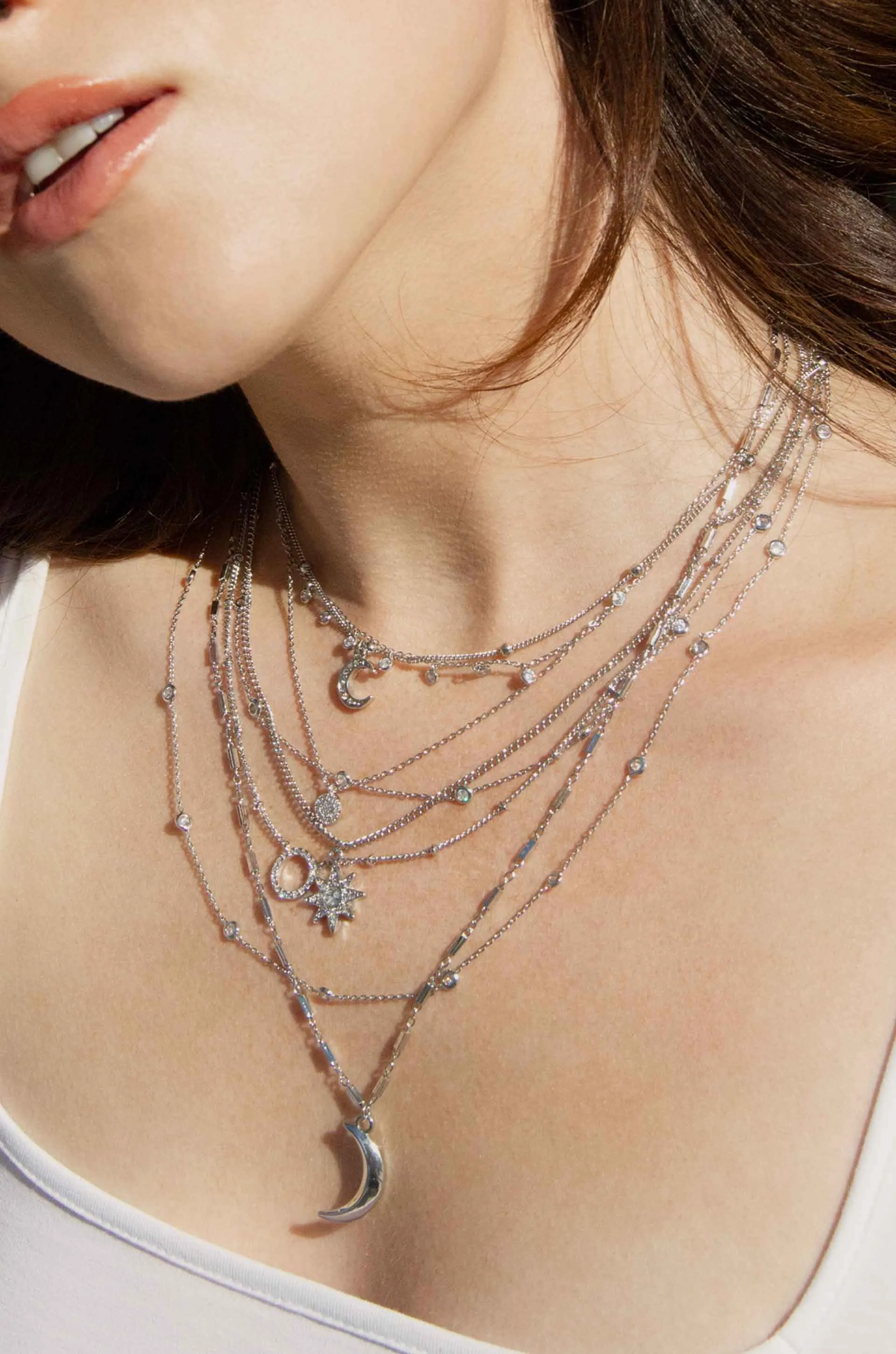 Monroe Crystal Strand Layered Necklace