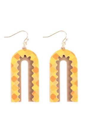 MOROCCAN LAYERED PRINT ACETATE DROP EARRINGS