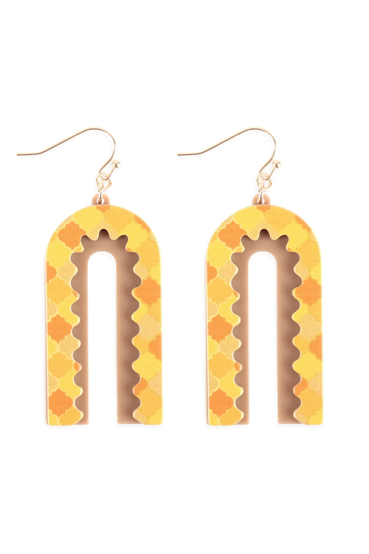 MOROCCAN LAYERED PRINT ACETATE DROP EARRINGS