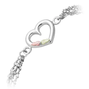 Most Elegant Heart - Sterling Silver Black Hills Gold Bracelet