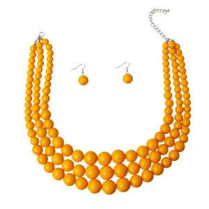 Multi Strand Bead Necklace Set