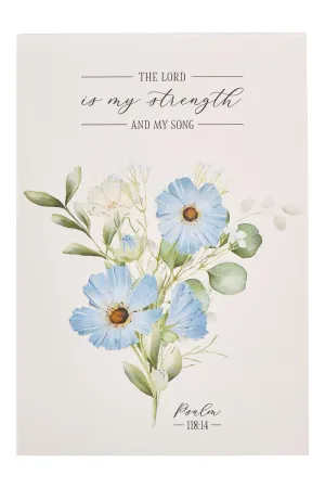 My Strength and My Song Blue Floral Notepad
