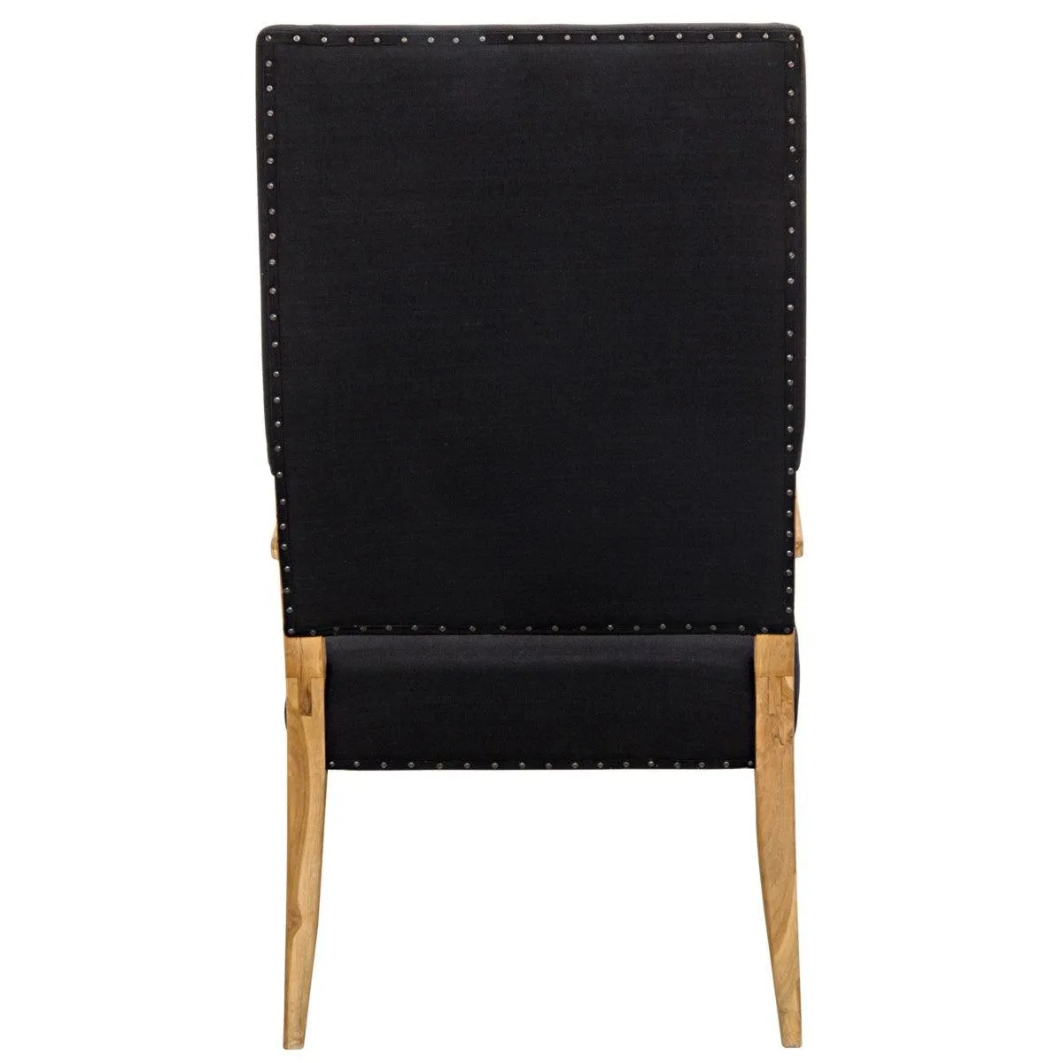 Narciso Chair, Teak with Black Woven Fabric