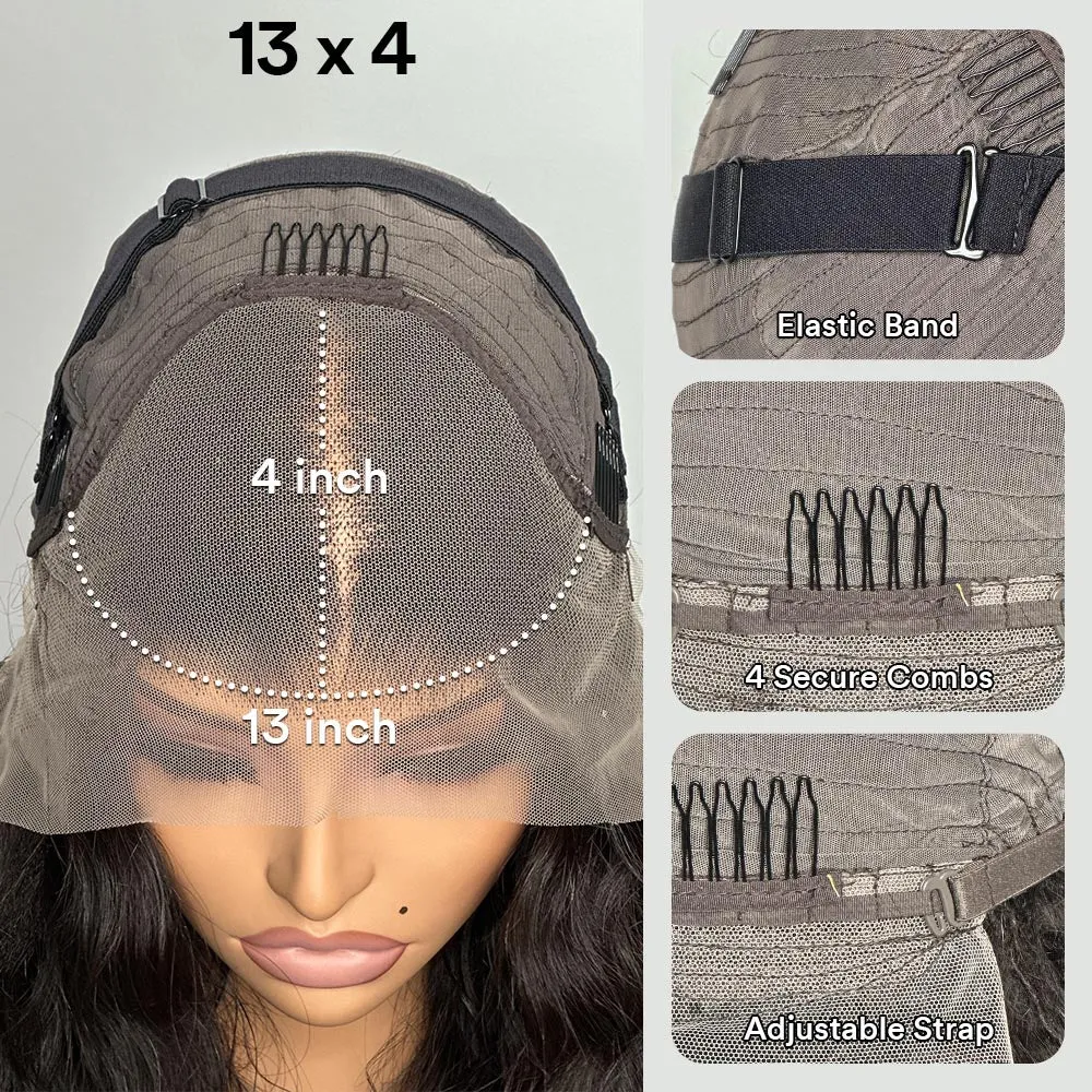 Natural Realistic Side Parted Bangs 13x4 Lace Frontal Wig