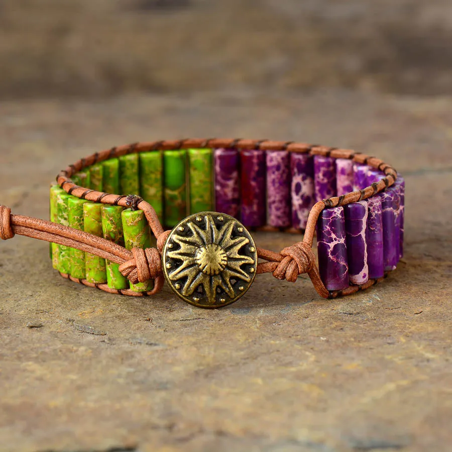 Natural Stone Crown & Heart Chakra Bracelet