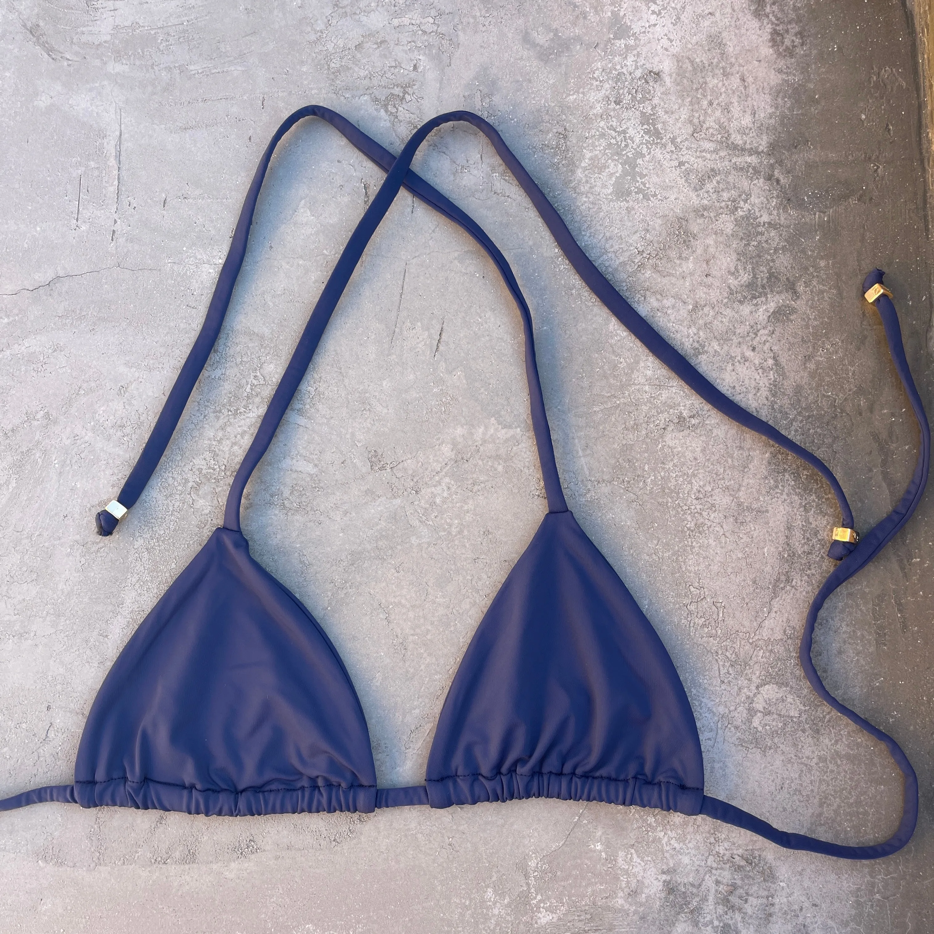 Navy Blue Triangle Bikini Top
