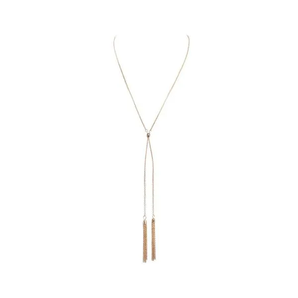 Necklace with Tassels - Gold - One Size